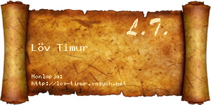 Löv Timur névjegykártya